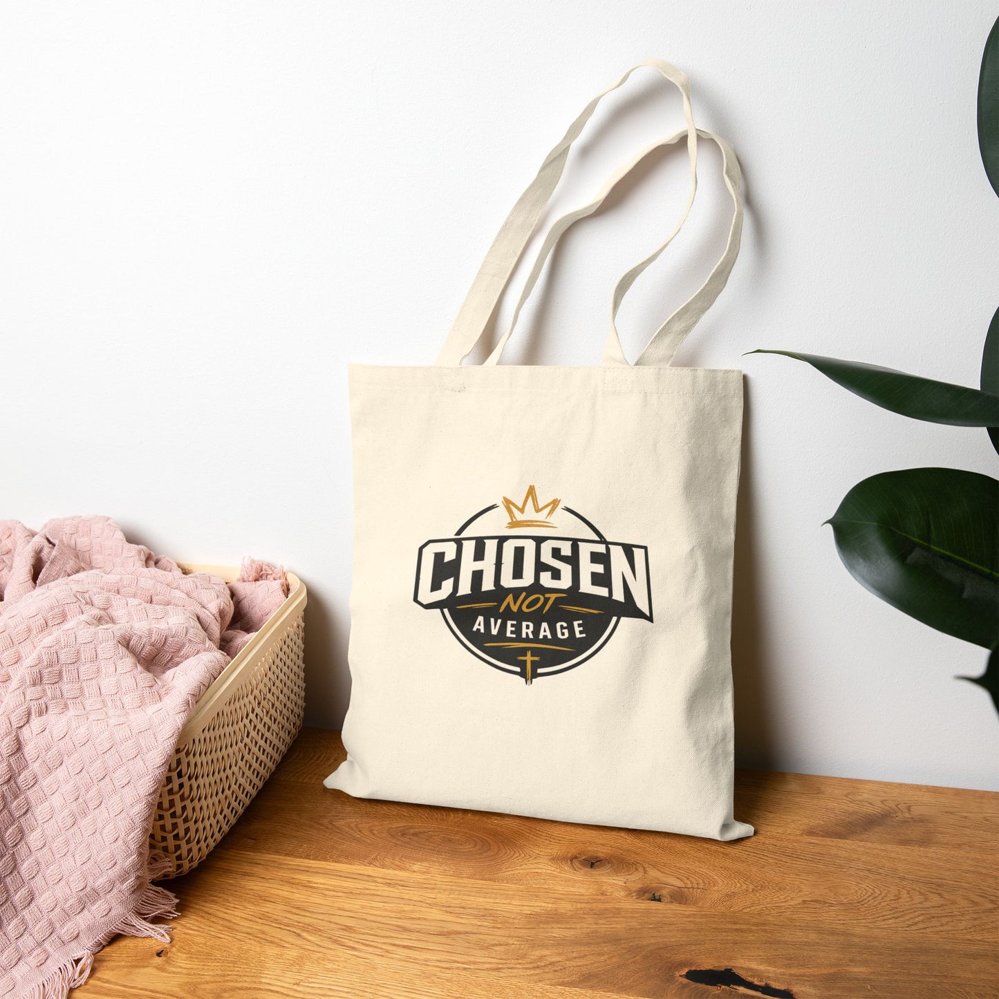 Chosen Not Average College Tote Bag Gift for Him | Inspirational Campus Tote for Students, HBCU Graduation Gift, Christian College Guy Bag