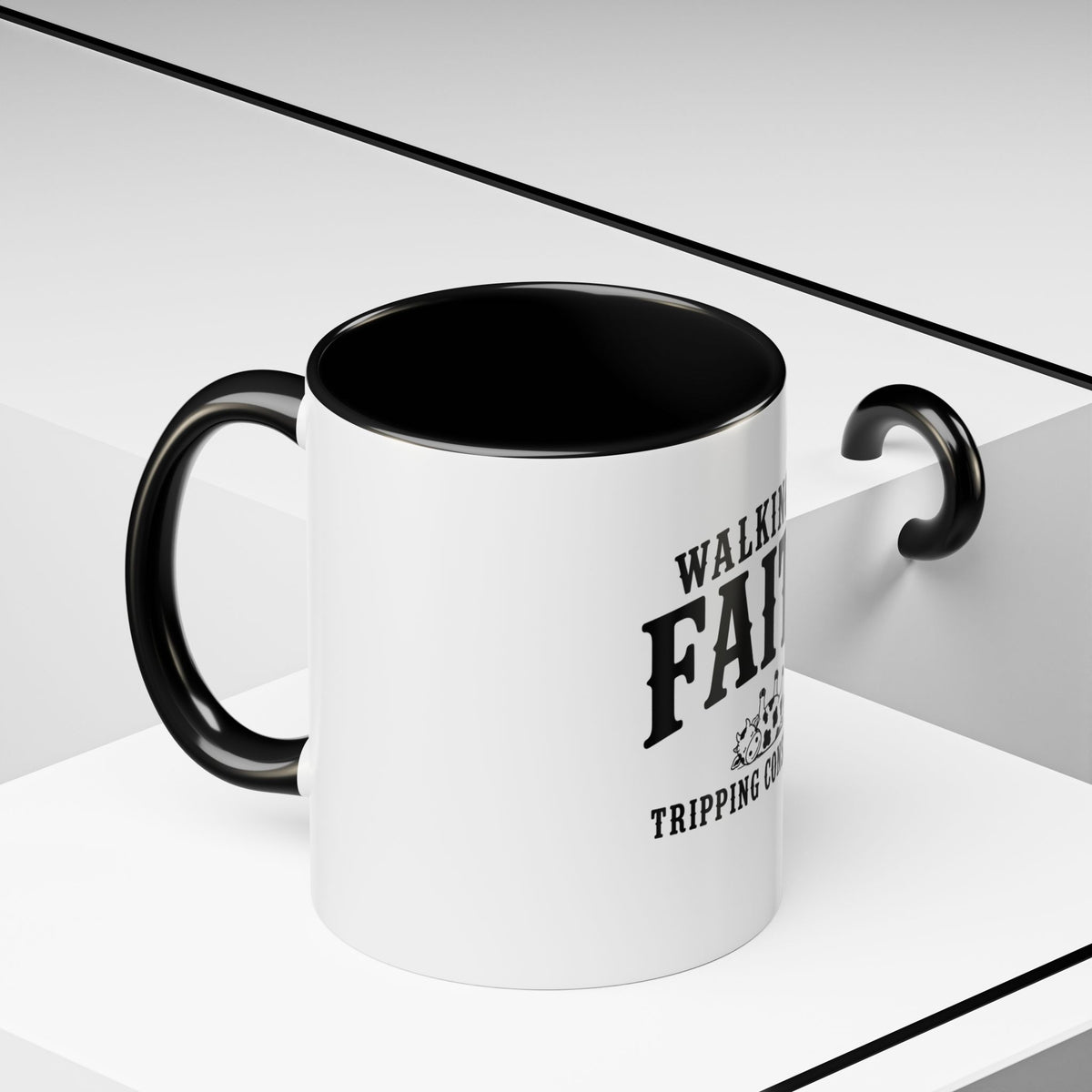Walking By Faith Tripping Constantly Cow Mug, Christian Coffee Mug, Faith Based Gift, Cow Lover Gift, Funny Christian Mug, Faith Gift