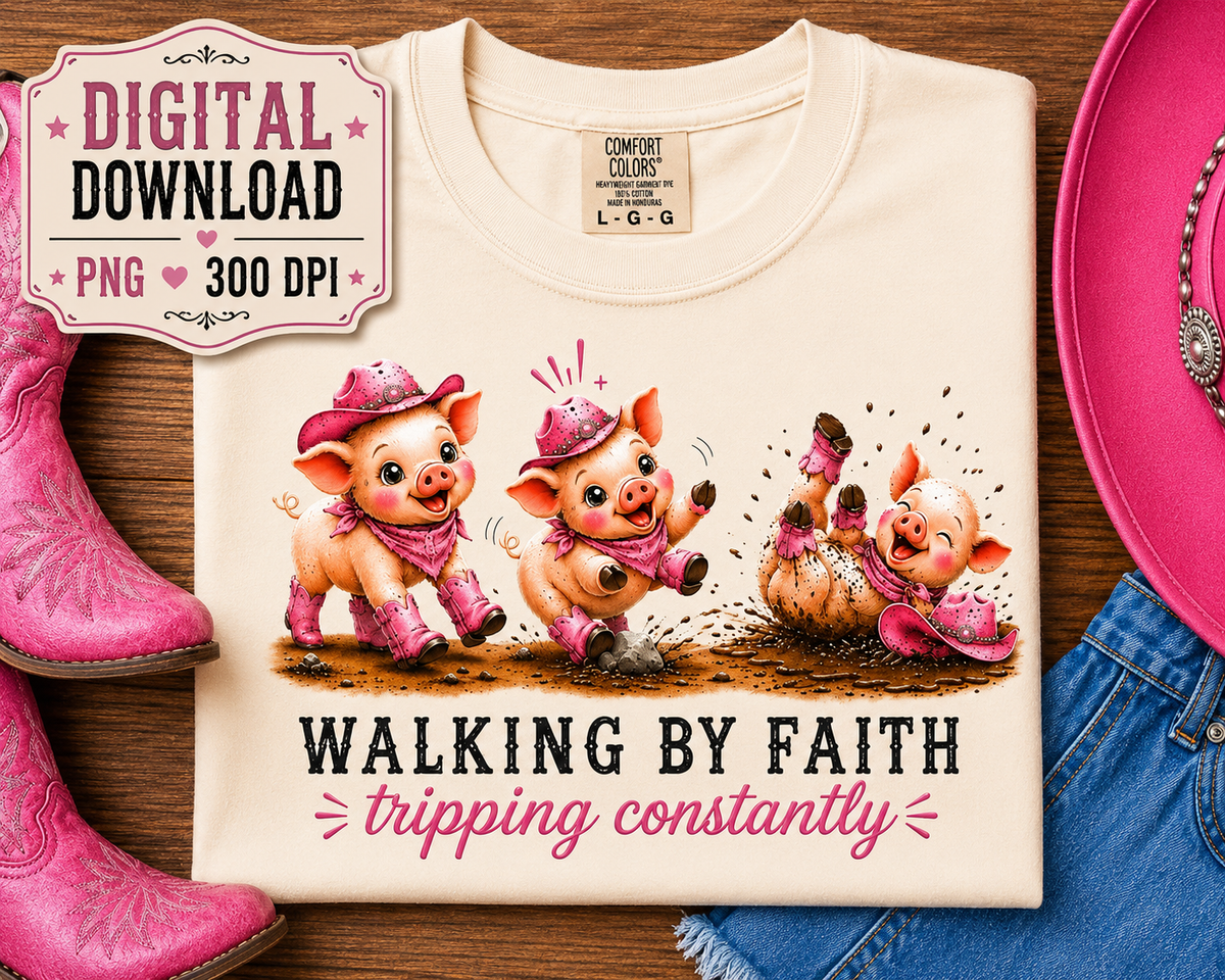 Walking By Faith Tripping Constantly Pig Digital Download