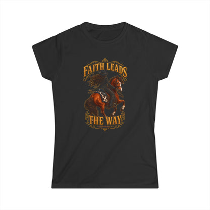 Rodeo Outfit Faith Leads The Way Fitted Tee Christian Cowgirl Rodeo Girl Western Shirt Girly Western Southern Charm Texas Cowgirl Gift