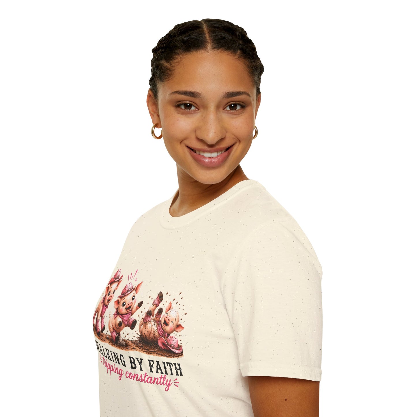 Walking by Faith Tripping Constantly Pig Tee