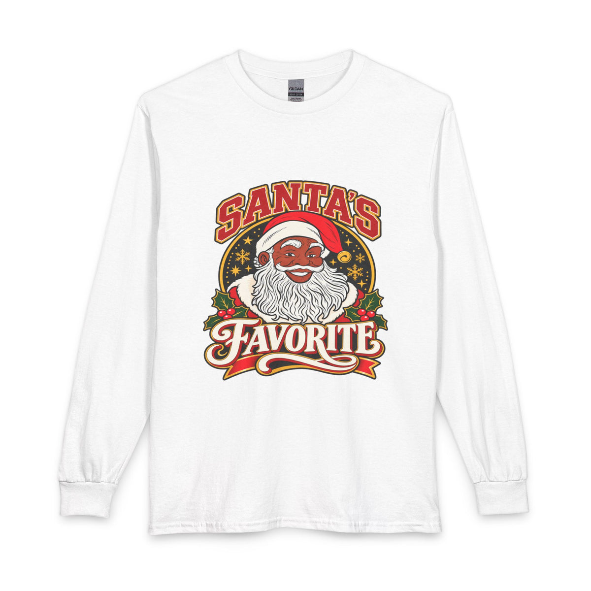 Unisex Christmas Shirt, Santa's Favorite Long Sleeve Shirt, Black Santa Pajama Shirt, Family Christmas Pajamas, Matching Photo Shirt