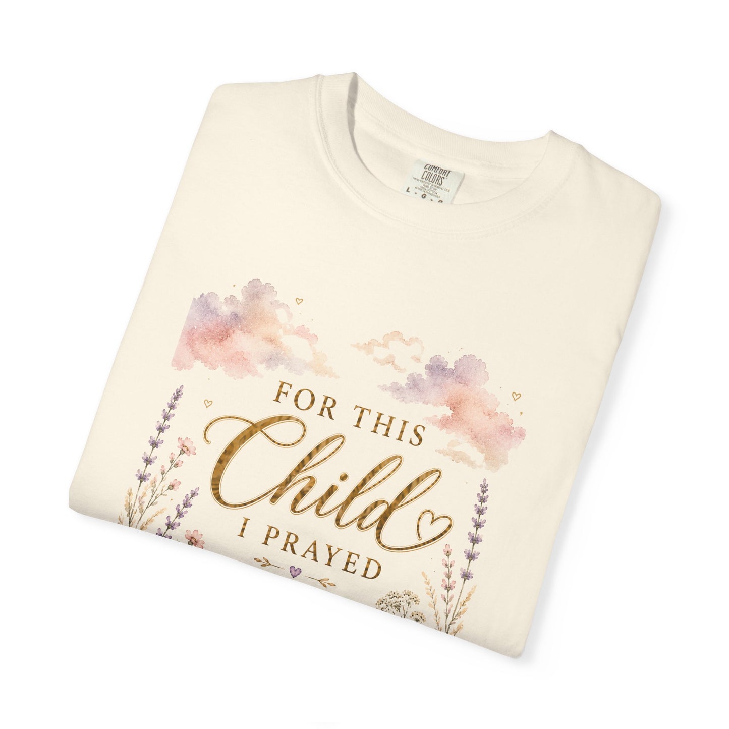 Comfort Colors® For This Child I Prayed Shirt Whimsical Pastel Pregnancy Announcement Tee Christian Maternity Shirt Pregnancy Reveal Tee