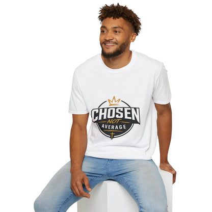 Chosen Not Average Christian T-Shirt Gift for Him | Inspirational College Tee for Men, Faith Streetwear Shirt, Crown Cross Graphic Tee