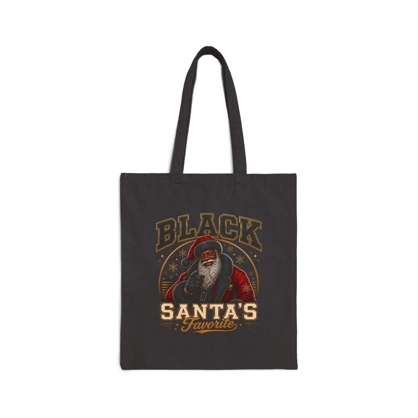 Black Santa Gift Bag Tote – Christmas Tote Bag, African American Santa Holiday Gift Bag