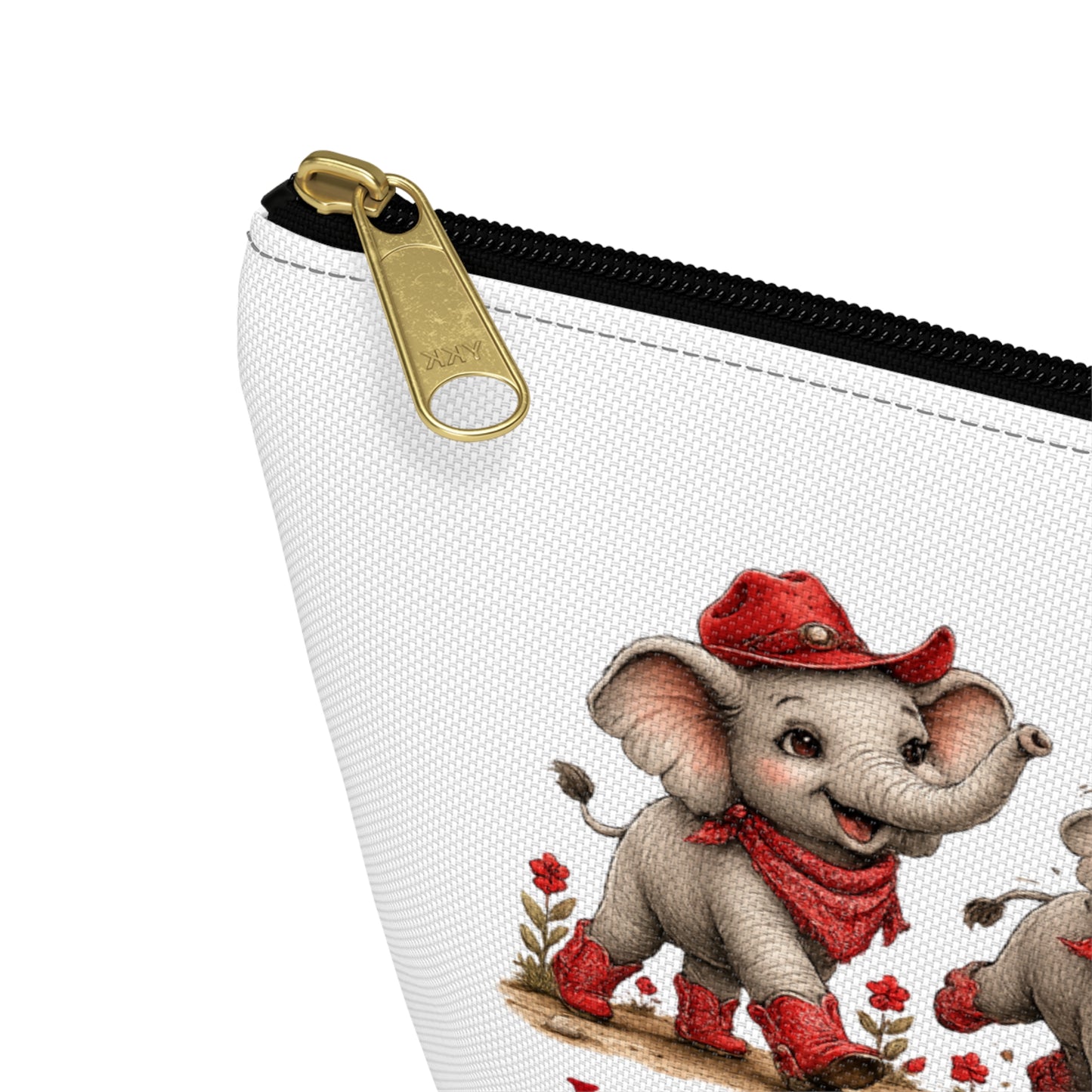 Walking By Faith Tripping Constantly Makeup Bag, Cute Elephant Cosmetic Pouch, Whimsical Baby Elephant Zipper Bag, Elephant Lover Gift