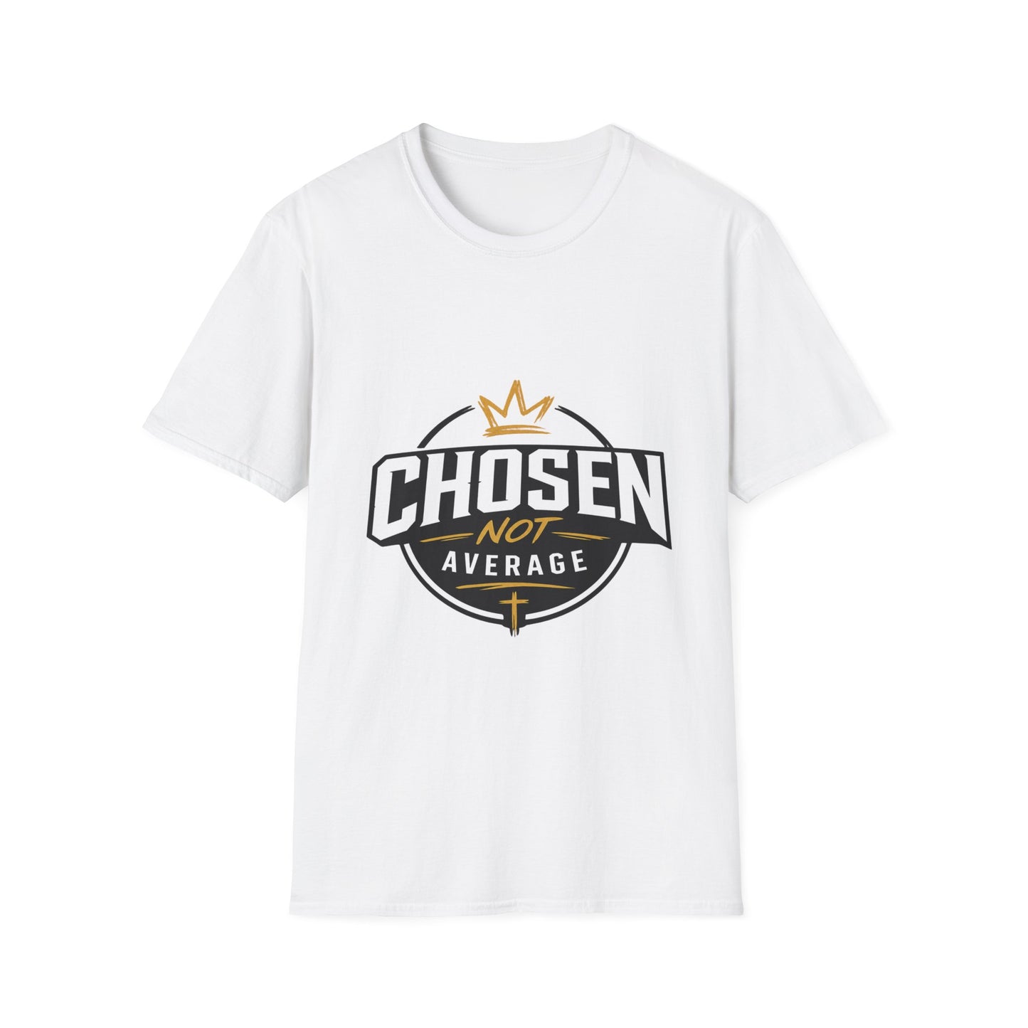 Chosen Not Average Christian T-Shirt Gift for Him | Inspirational College Tee for Men, Faith Streetwear Shirt, Crown Cross Graphic Tee