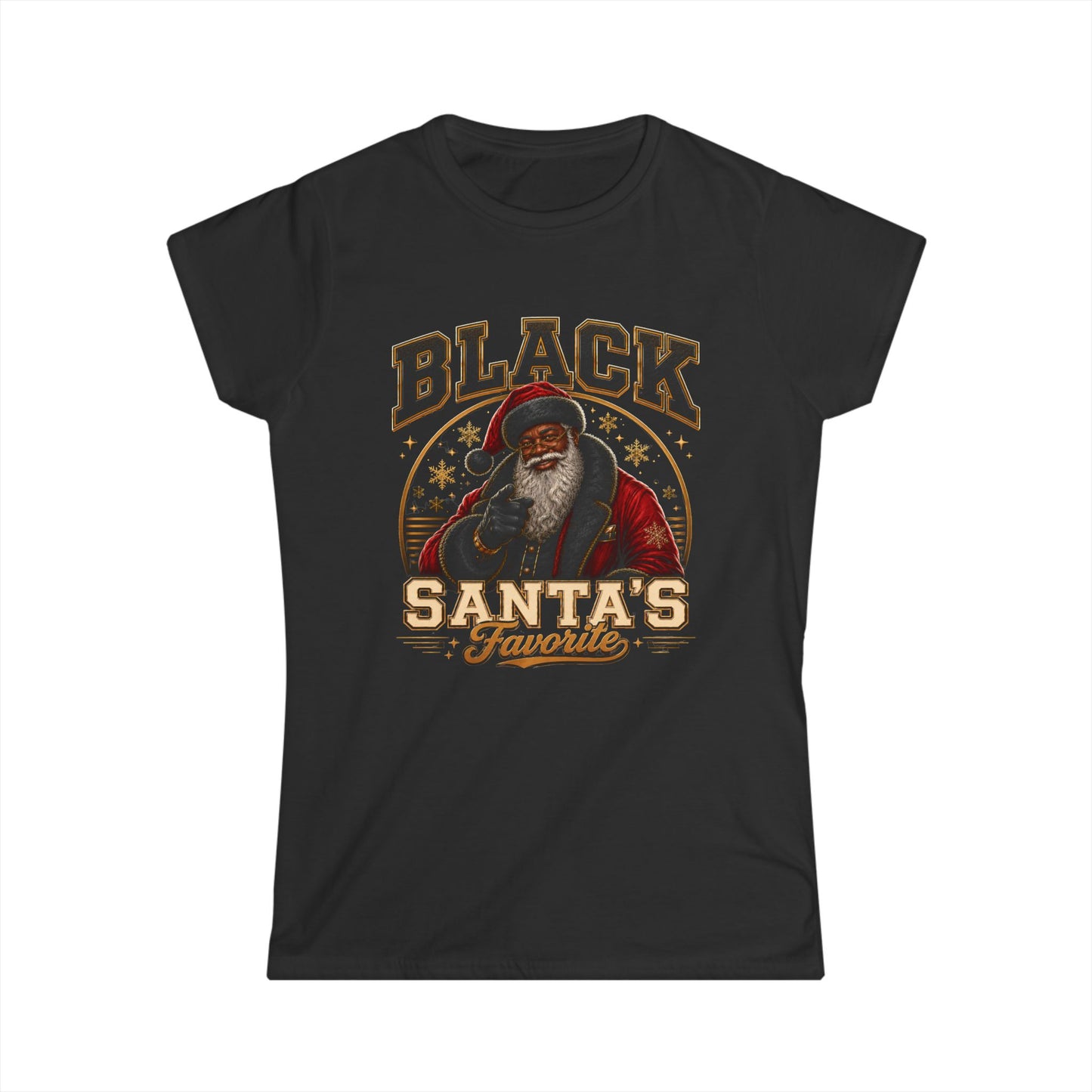 Black Santa Shirt – African American Christmas Tee, Melanin Merry Christmas Holiday T-Shirt