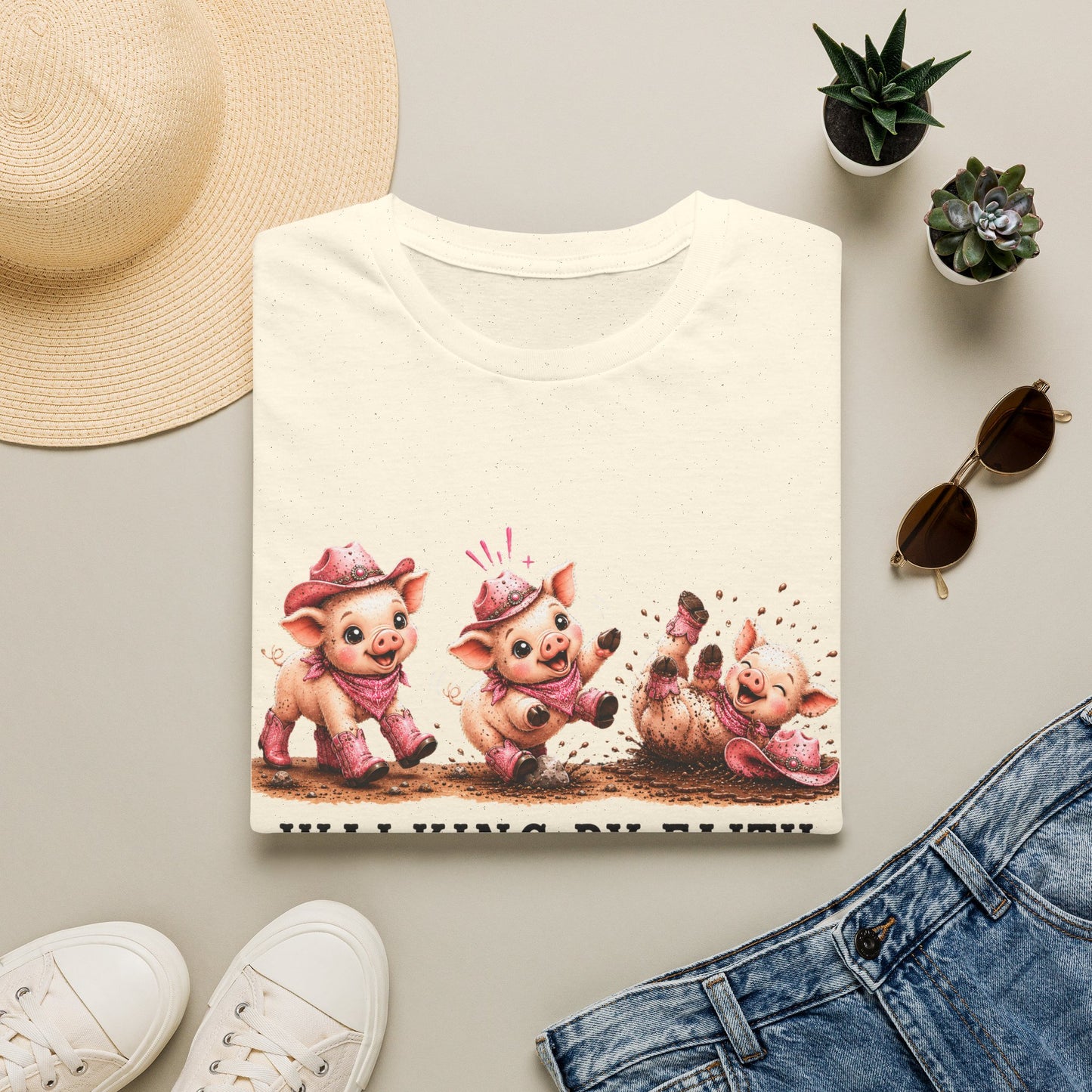 Walking by Faith Tripping Constantly Pig Tee