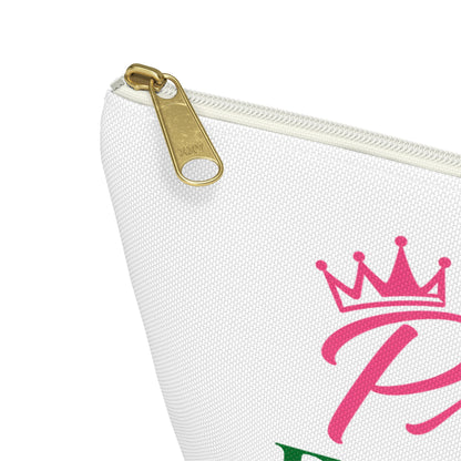 Pretty & Educated Pink  Green Accessory Pouch |  Makeup Bag