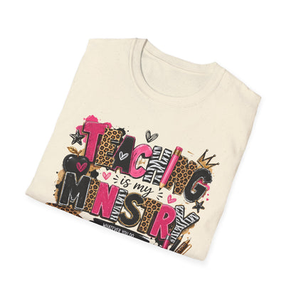 Teaching Is My Ministry Shirt, Leopard Zebra Print Teacher Shirt, Colossians 3:23 Christian Teacher Tee, SLP SLPA Gift Shirt
