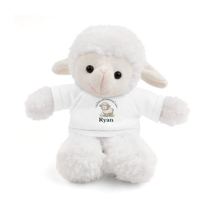 Personalized Lamb Stuffed Animal, Fearfully and Wonderfully Made, Christian Custom Name Plush, Baby Shower, Baptism, Communion Gift