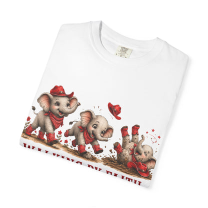 Comfort Colors® Walking By Faith tripping constantly T-Shirt | Cute Red Elephant Shirt