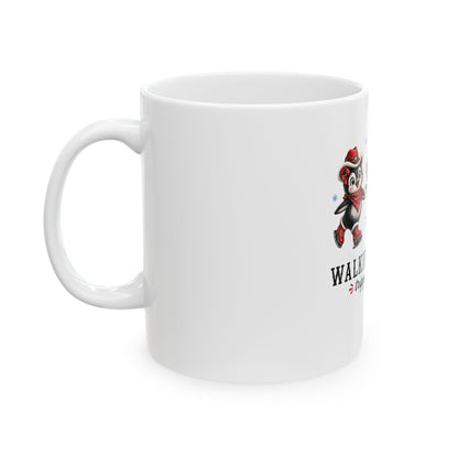 Walking By Faith Tripping Constantly Mug, Penguin Ice Skate Holiday Mug, Winter Gift Mug, Christmas Coffee Mug, Cute Penguin Gift