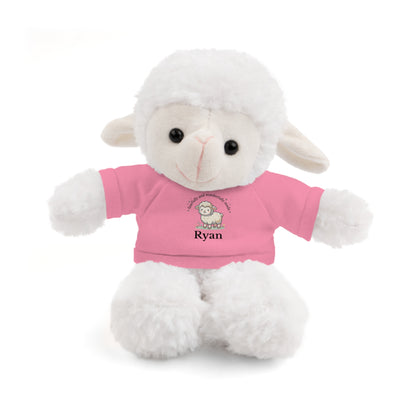 Personalized Lamb Stuffed Animal, Fearfully and Wonderfully Made, Christian Custom Name Plush, Baby Shower, Baptism, Communion Gift