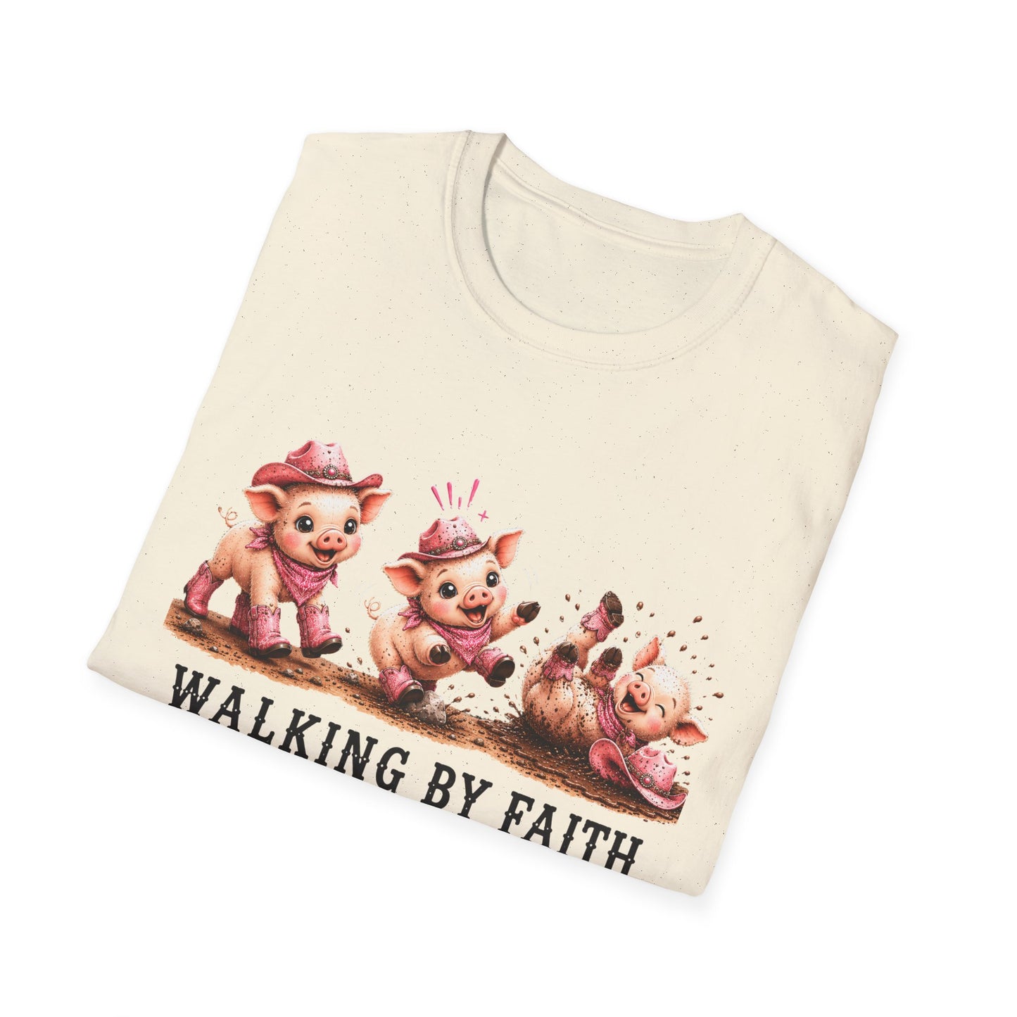 Walking by Faith Tripping Constantly Pig Tee