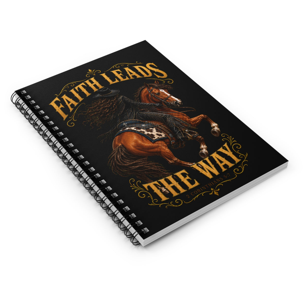 Faith Leads The Way Journal Christian Cowgirl Western Notebook 2 Corinthians 5:7 Equine Horse Lover Journal New Christian Teenage Faith Gift