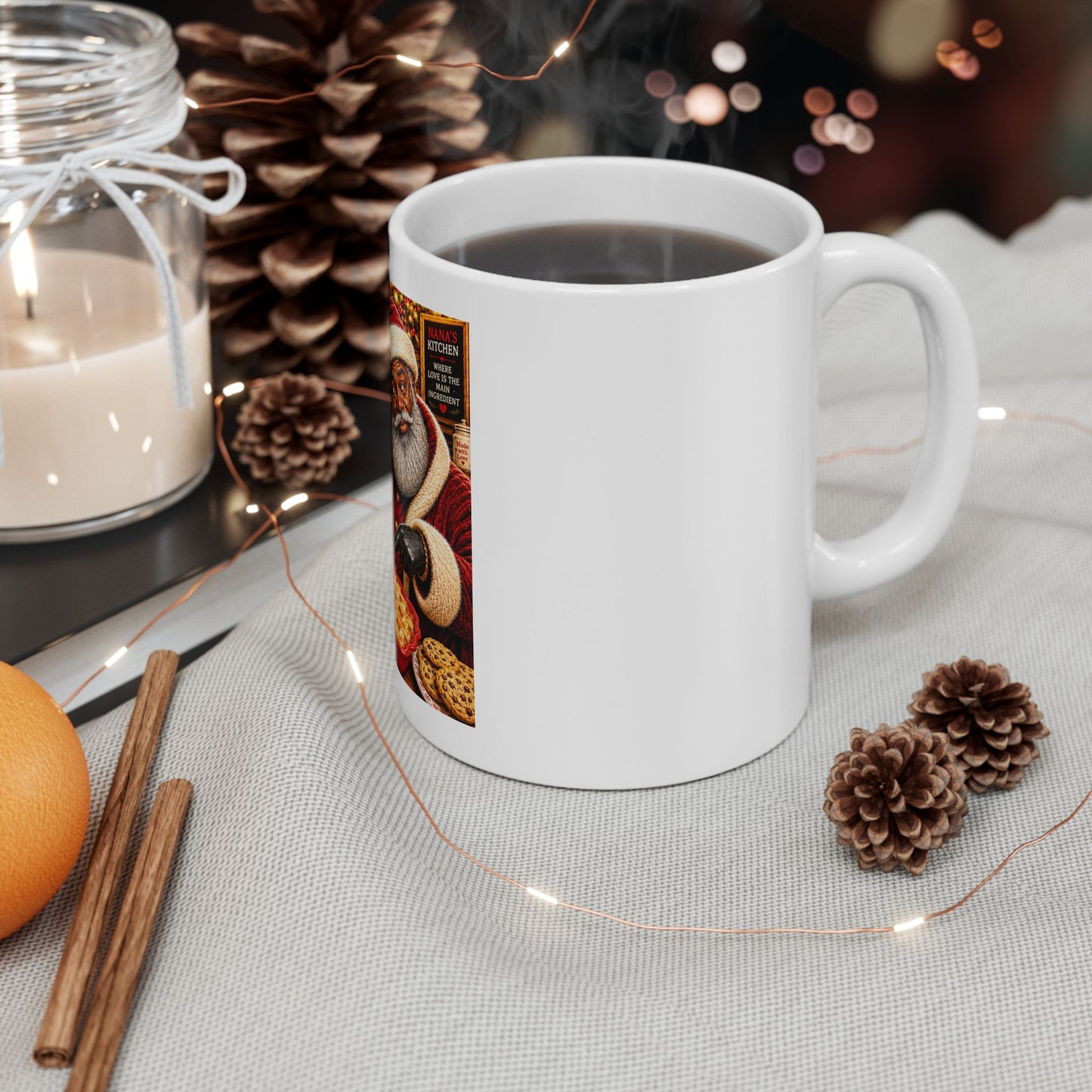 Uncle Clause Mug Forget the Cookies Where's the Peach Cobbler Funny Black Santa Coffee Cup Southern Christmas Gift Nana's Kitchen Mug
