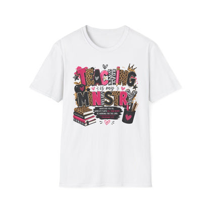 Teaching Is My Ministry Shirt, Leopard Zebra Print Teacher Shirt, Colossians 3:23 Christian Teacher Tee, SLP SLPA Gift Shirt