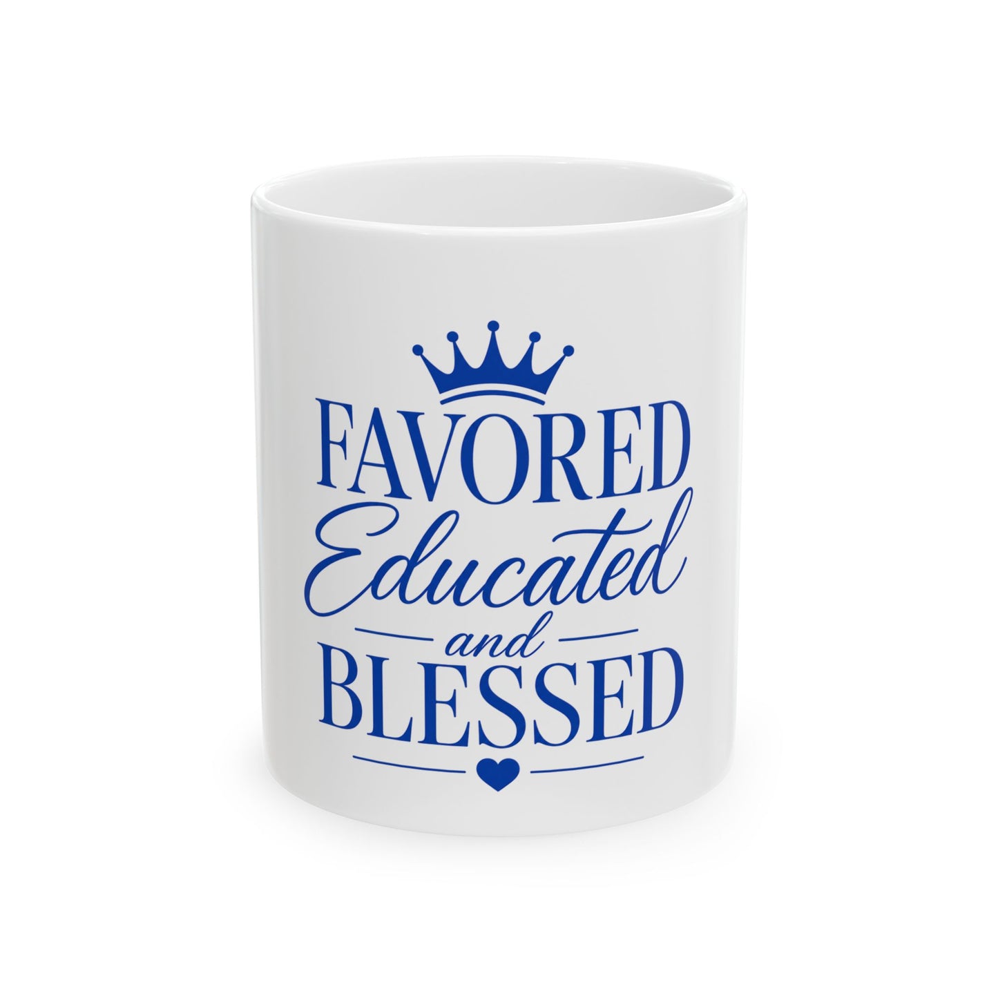 Favored Educated and Blessed Mug — Blue & White
