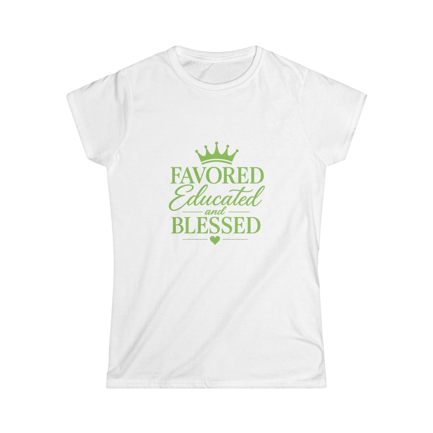 Favored Educated and Blessed Tee Pink Green