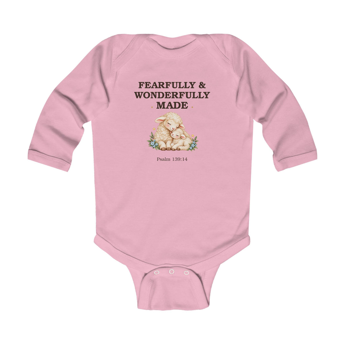 Fearfully & Wonderfully Made Baby Onesie Psalm 139:14 Christian Baby Bodysuit Baptism Gift Christening Outfit Newborn Bible Verse Shower