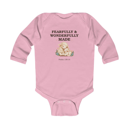 Fearfully & Wonderfully Made Baby Onesie Psalm 139:14 Christian Baby Bodysuit Baptism Gift Christening Outfit Newborn Bible Verse Shower