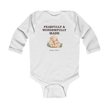 Fearfully & Wonderfully Made Baby Onesie Psalm 139:14 Christian Baby Bodysuit Baptism Gift Christening Outfit Newborn Bible Verse Shower