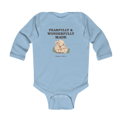 Fearfully & Wonderfully Made Baby Onesie Psalm 139:14 Christian Baby Bodysuit Baptism Gift Christening Outfit Newborn Bible Verse Shower