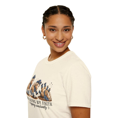 Walking by Faith (Tripping Constantly) Horse Denim Cowgirl  Graphic Tee