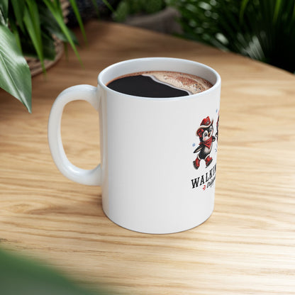 Walking By Faith Tripping Constantly Mug, Penguin Ice Skate Holiday Mug, Winter Gift Mug, Christmas Coffee Mug, Cute Penguin Gift