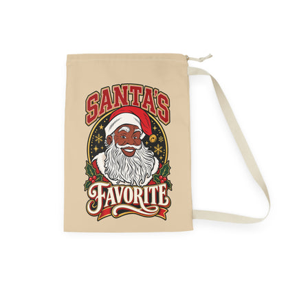 Black Santa's Favorite Oversized Sturdy Christmas Sack, Black Santa Gift Bag, Large Canvas Toy Sack 28x36, Black Santa Claus Christmas Decor