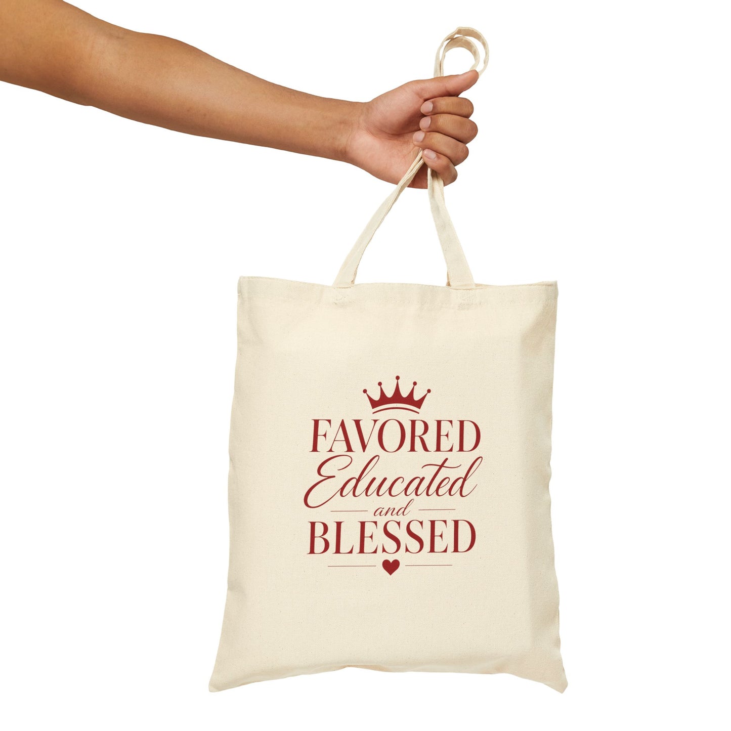 Favored Educated and Blessed Tote — Red White