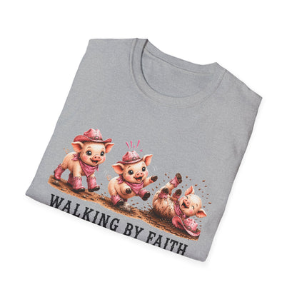 Walking by Faith Tripping Constantly Pig Tee