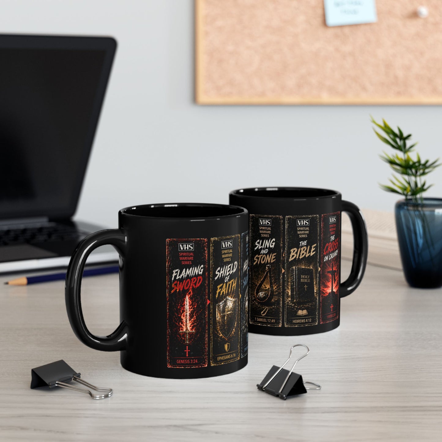 Christian Armor of God  Mug | Black Ceramic Faith Coffee Cup
