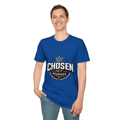 Chosen Not Average Christian T-Shirt Gift for Him | Inspirational College Tee for Men, Faith Streetwear Shirt, Crown Cross Graphic Tee