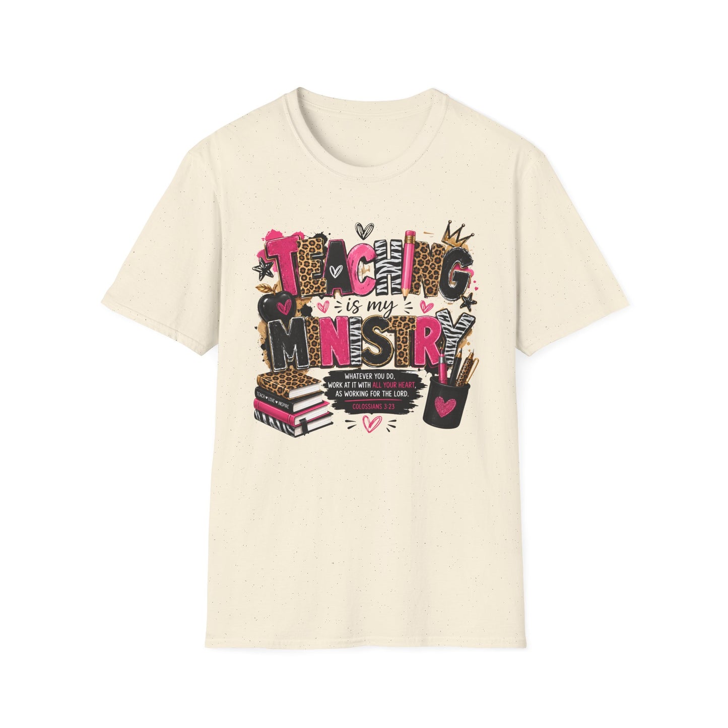 Teaching Is My Ministry Shirt, Leopard Zebra Print Teacher Shirt, Colossians 3:23 Christian Teacher Tee, SLP SLPA Gift Shirt