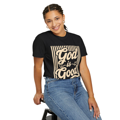 Comfort Colors® Retro God Is Good All The Time Tee, Christian Shirt Teen Girls, Faith Based T-Shirt Women, Youth Group Church Religious Tee
