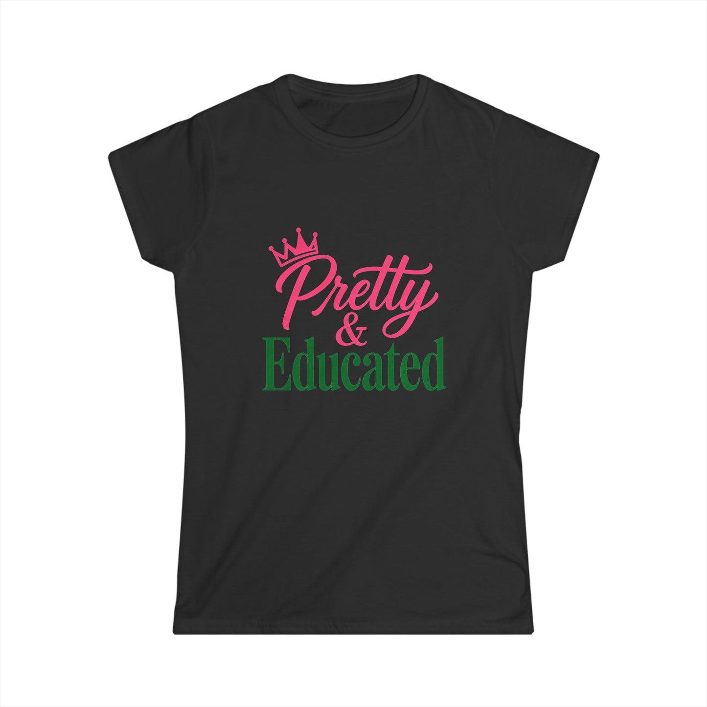 Pretty & Educated Tee |College Feminine Pink  Green Shirt