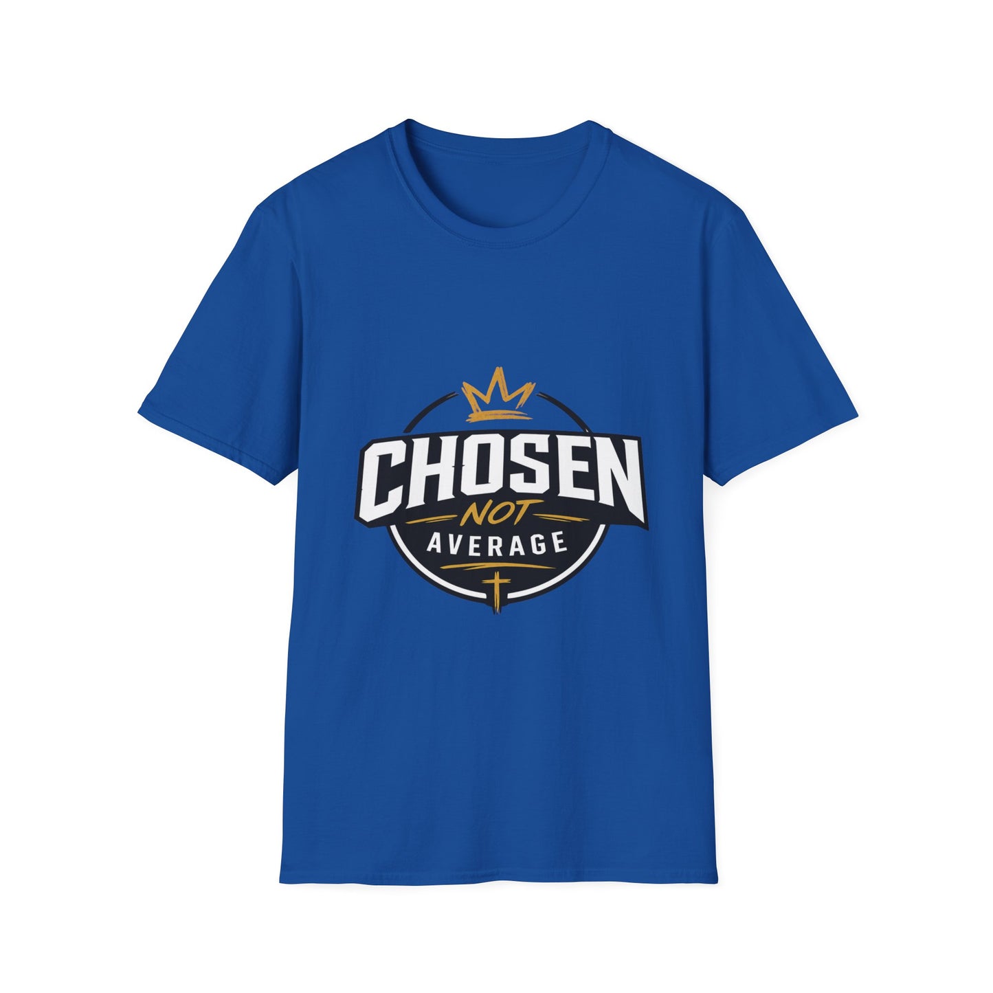 Chosen Not Average Christian T-Shirt Gift for Him | Inspirational College Tee for Men, Faith Streetwear Shirt, Crown Cross Graphic Tee