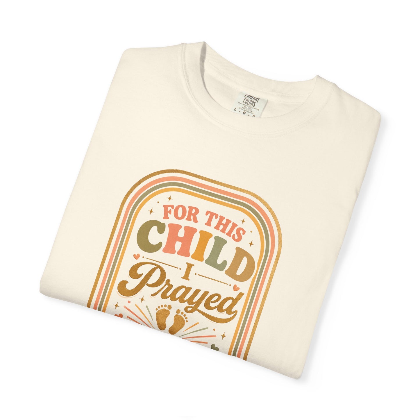 Comfort Colors® For This Child I Prayed Shirt Pregnancy Announcement Tee Christian Maternity Shirt Pregnancy Reveal Retro Graphic Tee