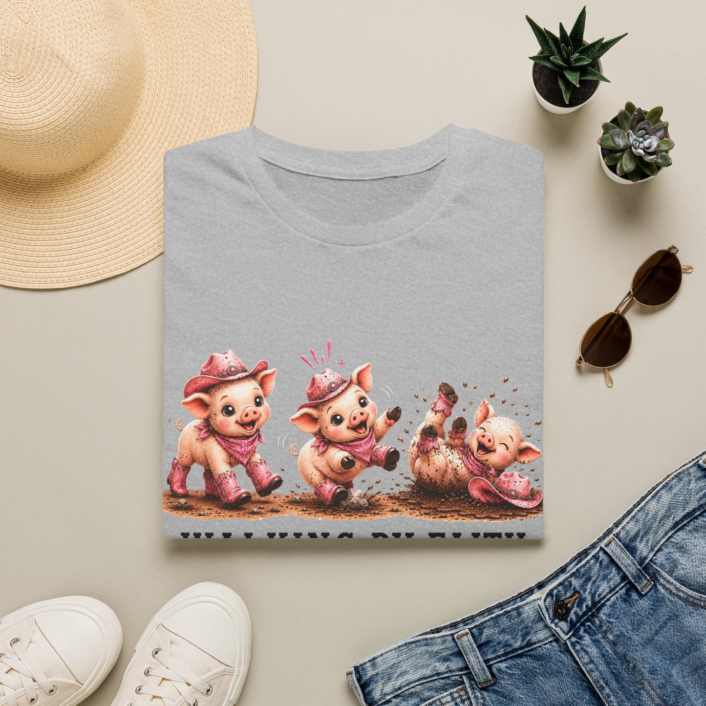 Walking by Faith Tripping Constantly Pig Tee