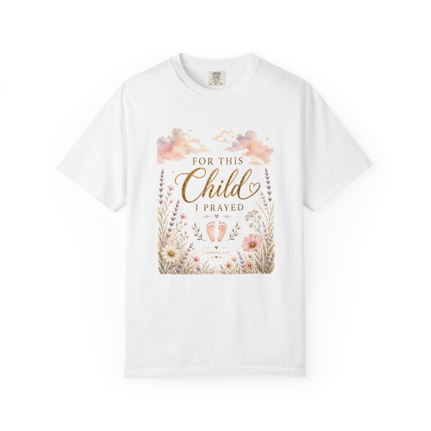 Comfort Colors® For This Child I Prayed Shirt Whimsical Pastel Pregnancy Announcement Tee Christian Maternity Shirt Pregnancy Reveal Tee