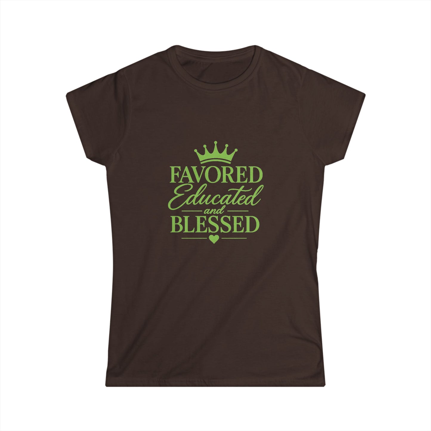 Favored Educated and Blessed Tee Pink Green