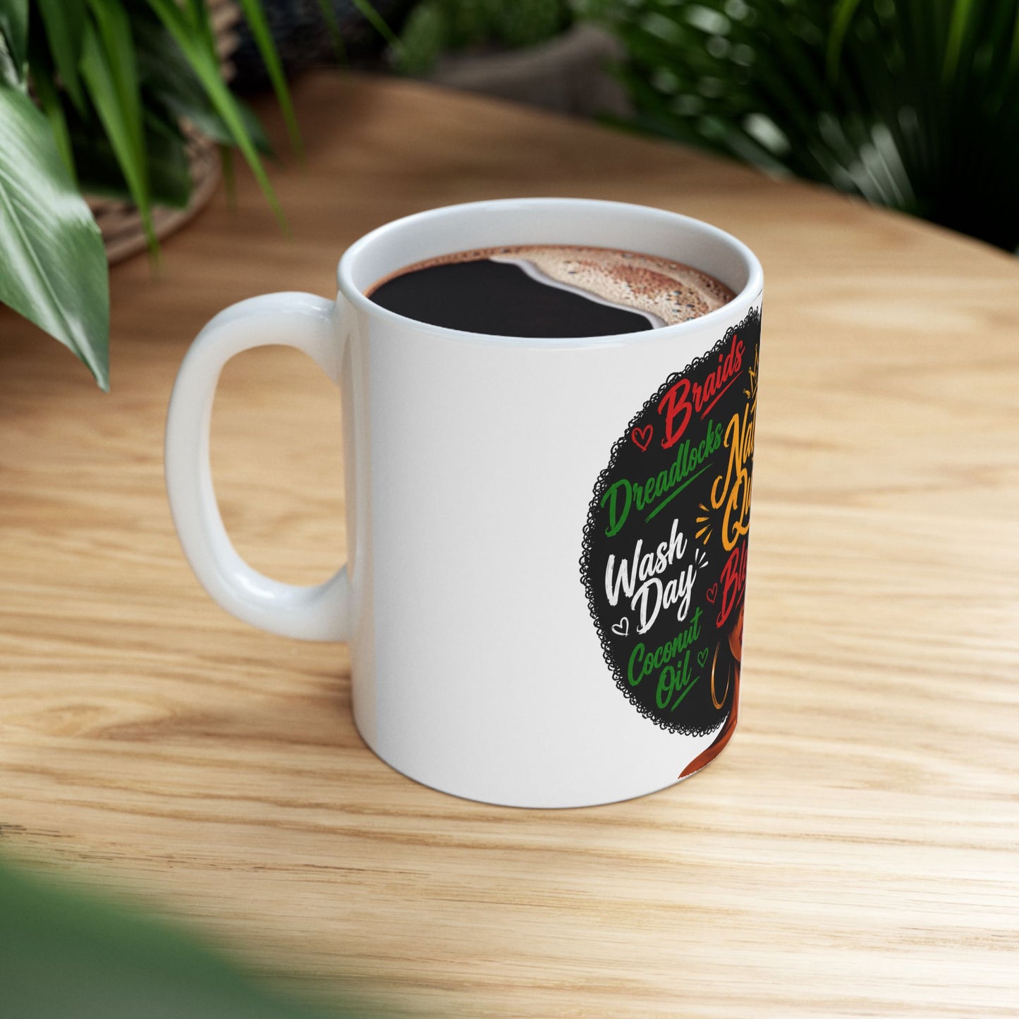 Natural Queen Blessed Mug | Black Woman Afro Hair Coffee Cup | Natural Hair Queen Mug | Braids Dreadlocks Twist Out Gift