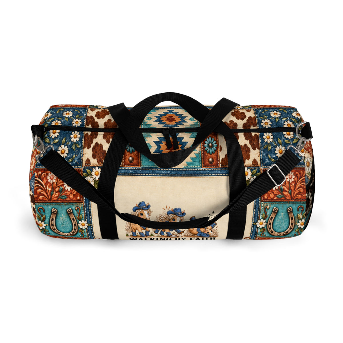 Walking By Faith Tripping Constantly Horse *Limited Edition* Duffel Bag, Western Cowgirl Rodeo Weekend Canvas Travel Bag, Horse Getaway Gift