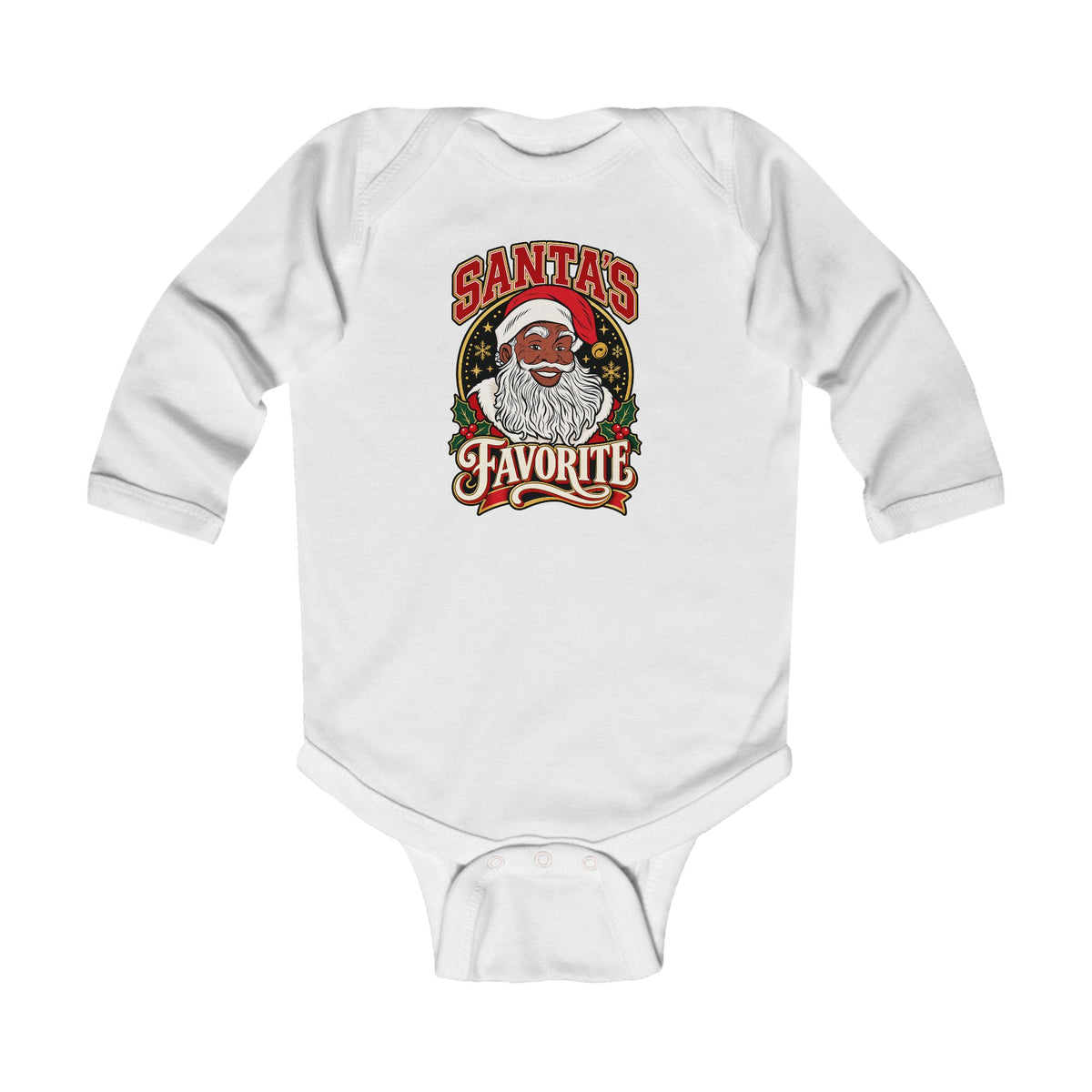 Santa's Favorite Baby Onesie, Black Santa Christmas Bodysuit, African American Santa Baby Outfit, Christmas Photo Prop