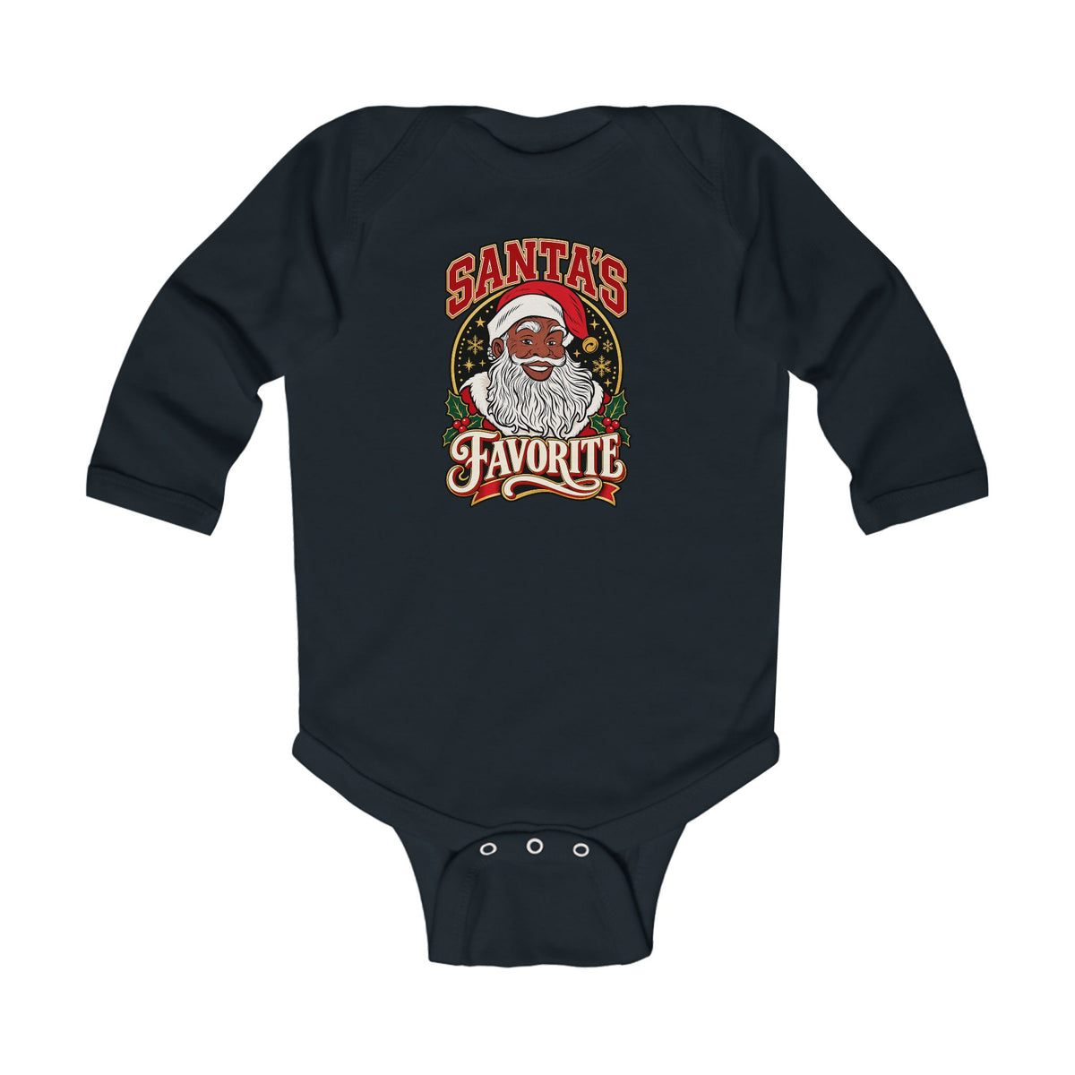Santa's Favorite Baby Onesie, Black Santa Christmas Bodysuit, African American Santa Baby Outfit, Christmas Photo Prop