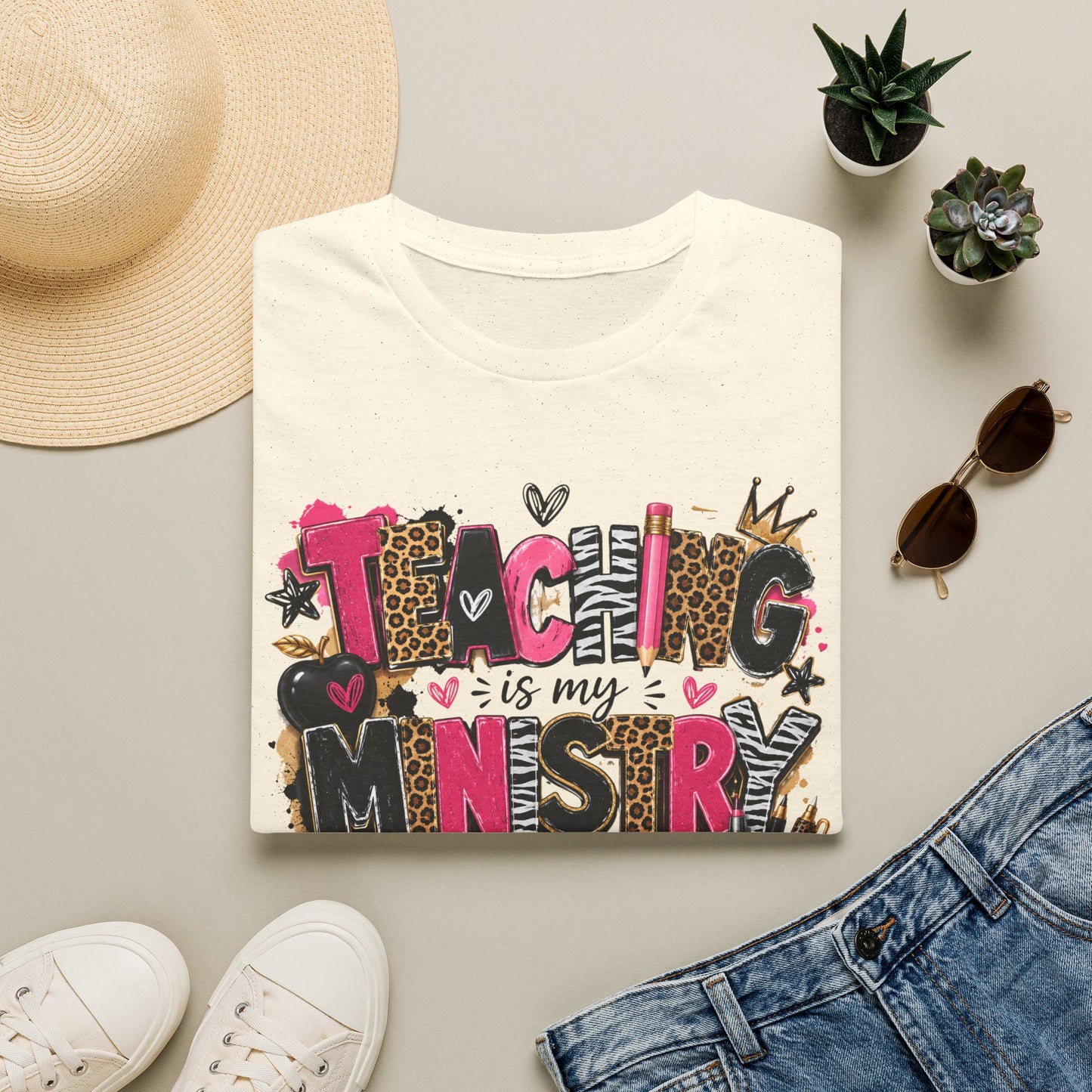 Teaching Is My Ministry Shirt, Leopard Zebra Print Teacher Shirt, Colossians 3:23 Christian Teacher Tee, SLP SLPA Gift Shirt
