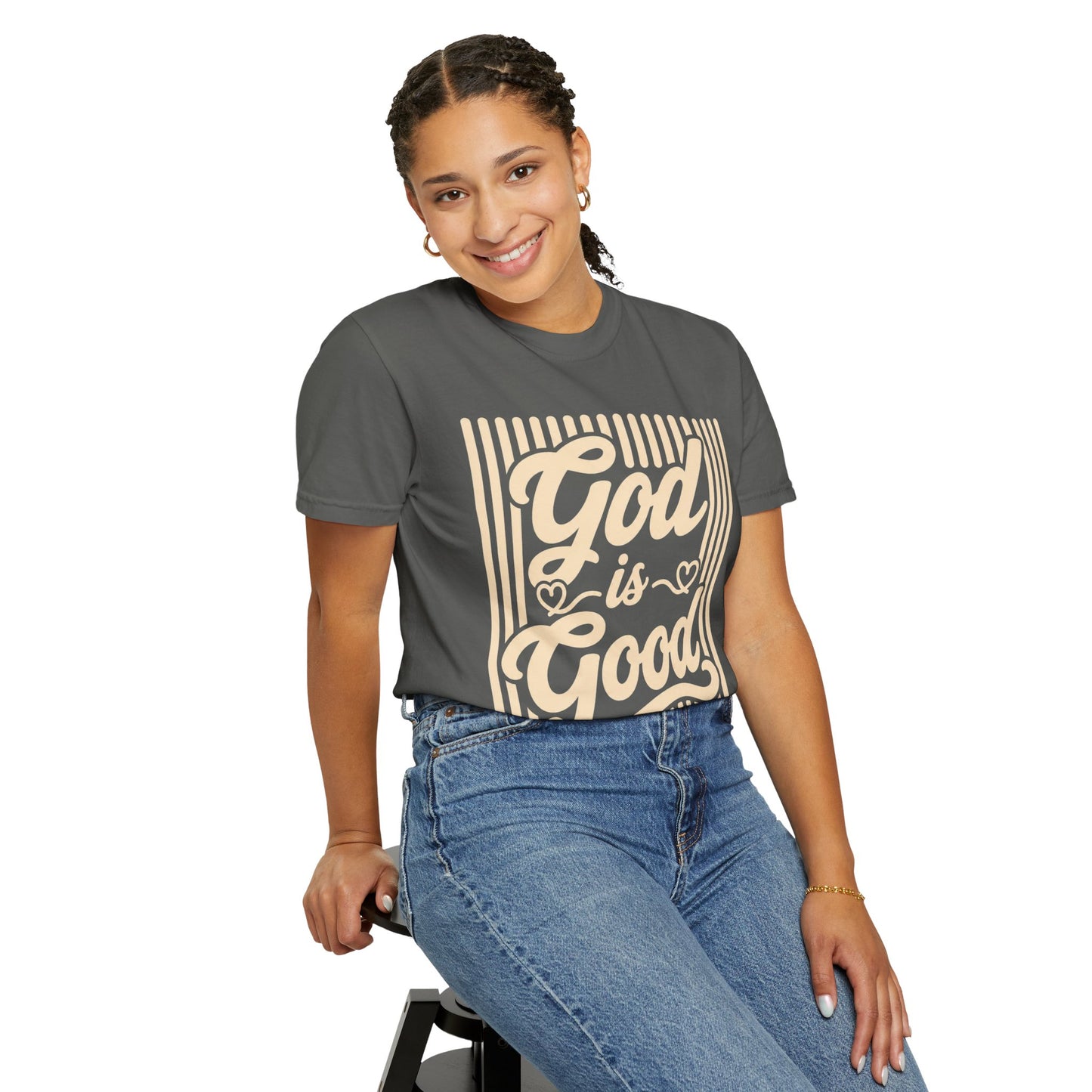 Comfort Colors® Retro God Is Good All The Time Tee, Christian Shirt Teen Girls, Faith Based T-Shirt Women, Youth Group Church Religious Tee